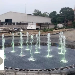 Floor Recessed Grid Assembly with Fountain Nozzle and LED Lights CDI-N-FRBG 300R